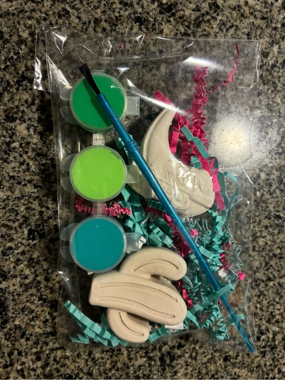 Unbranded Ceramic Paint-Your-Own Set in Green & Teal